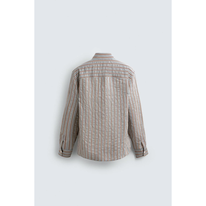 РУБАШКА ИЗ СТРУЯЩЕЙСЯ ТКАНИ В ПОЛОСКУ