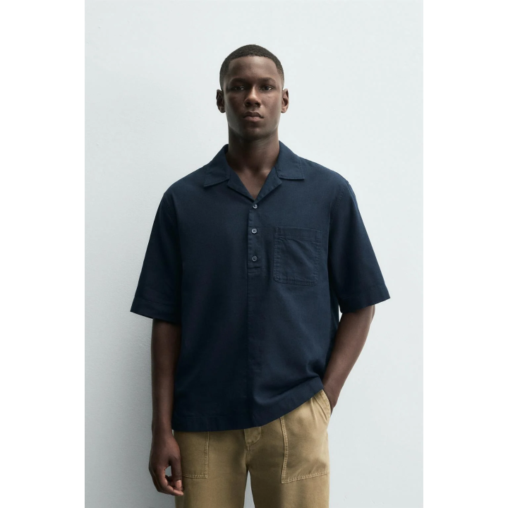 РУБАШКА-ПОЛО ИЗ ХЛОПКА И ЛЬНА