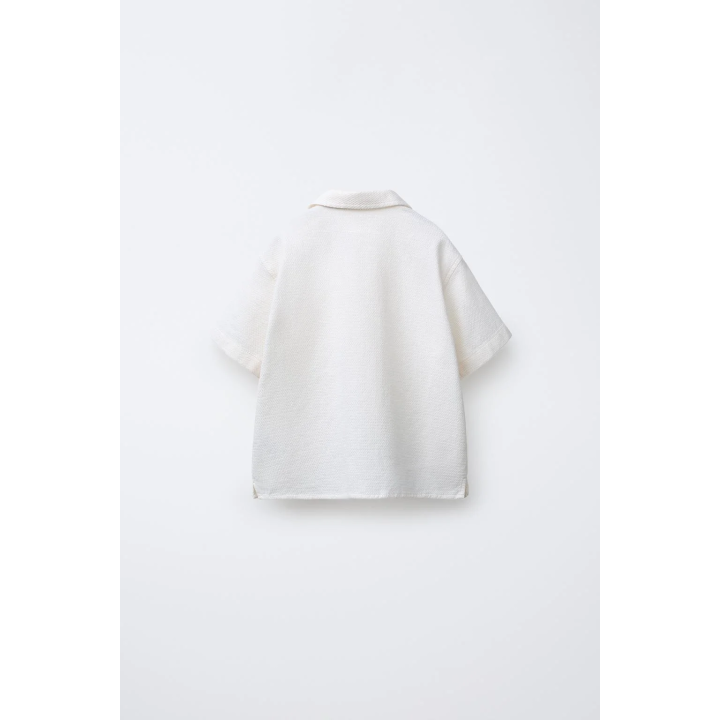 РУБАШКА С КАРМАНОМ ИЗ ТКАНИ С УЗОРОМ