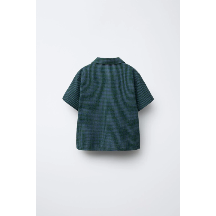 РУБАШКА ИЗ ЖАТОЙ ТКАНИ С КАРМАНОМ