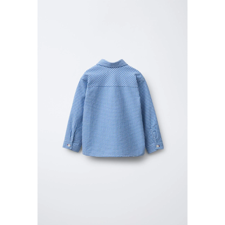 РУБАШКА В КЛЕТКУ ВИШИ С КАРМАНОМ