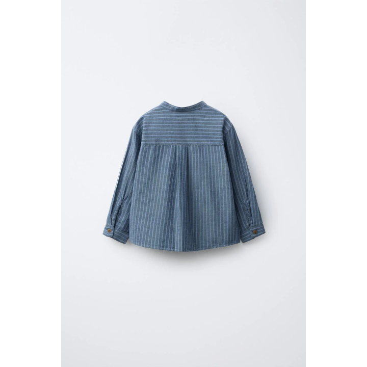 Рубашка с полосатым стойкой