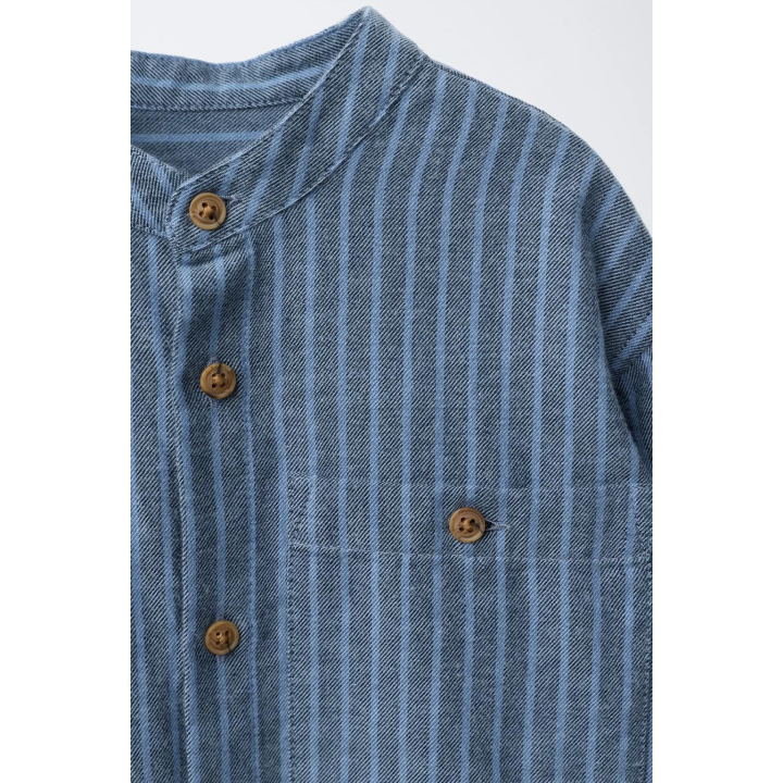 Рубашка с полосатым стойкой