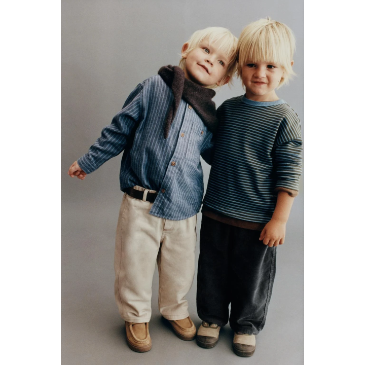 Рубашка с полосатым стойкой