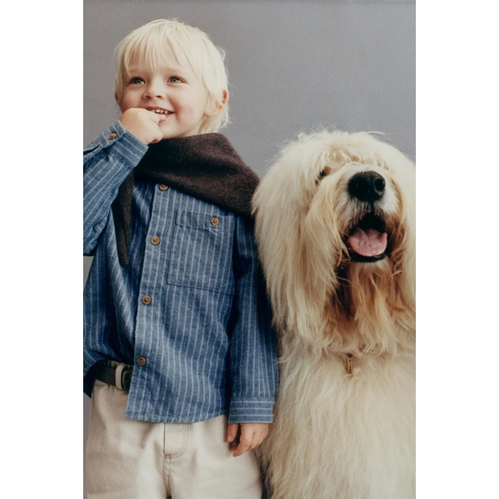 Рубашка с полосатым стойкой