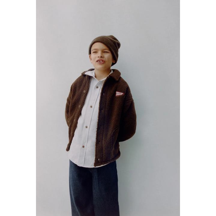 РУБАШКА С ВЫШИТОЙ НАДПИСЬЮ ИЗ ХЛОПКА И ЛЬНА