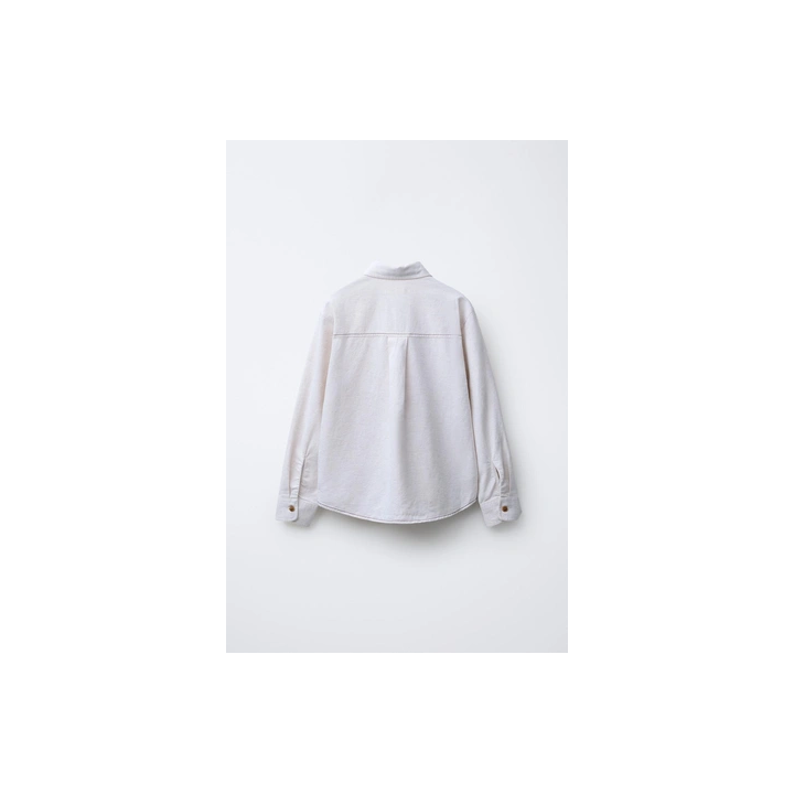 РУБАШКА С ВЫШИТОЙ НАДПИСЬЮ ИЗ ХЛОПКА И ЛЬНА