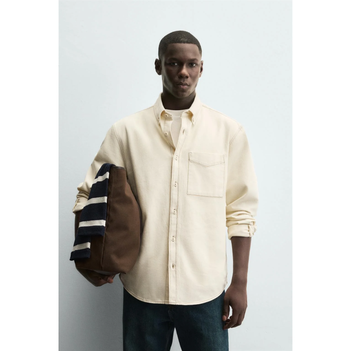 КУРТКА-РУБАШКА С КОНТРАСТНОЙ СТРОЧКОЙ