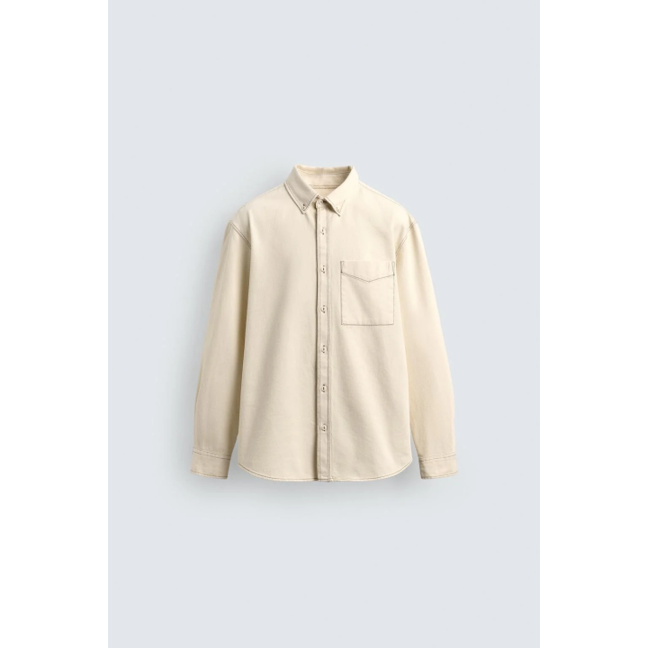 КУРТКА-РУБАШКА С КОНТРАСТНОЙ СТРОЧКОЙ