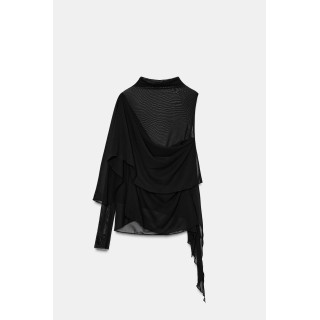 ТОП ИЗ ПОЛУПРОЗРАЧНОЙ ТКАНИ С РУКАВАМИ-НАКИДКАМИ