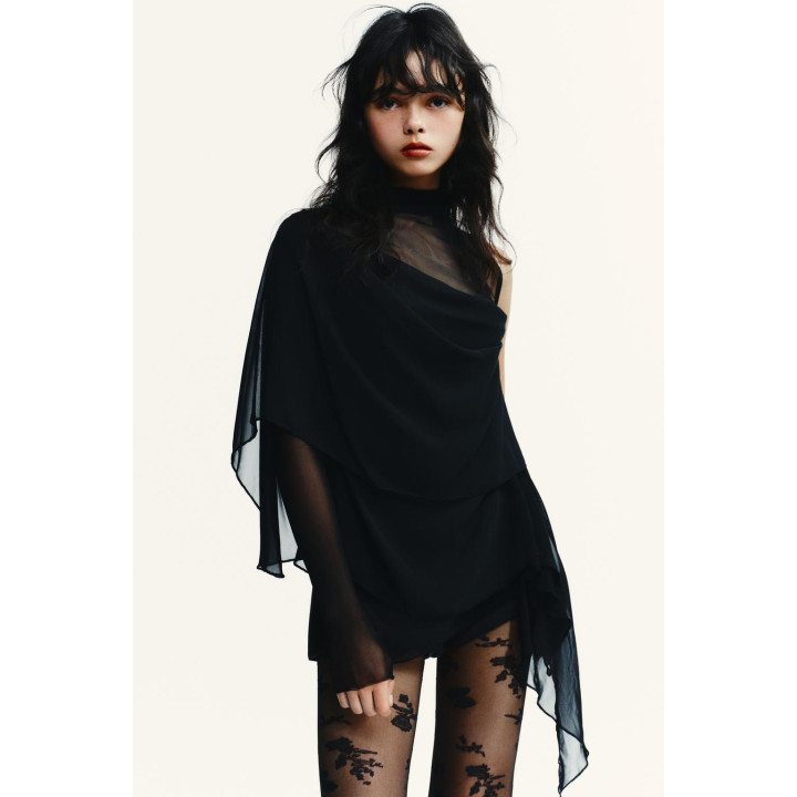 ТОП ИЗ ПОЛУПРОЗРАЧНОЙ ТКАНИ С РУКАВАМИ-НАКИДКАМИ