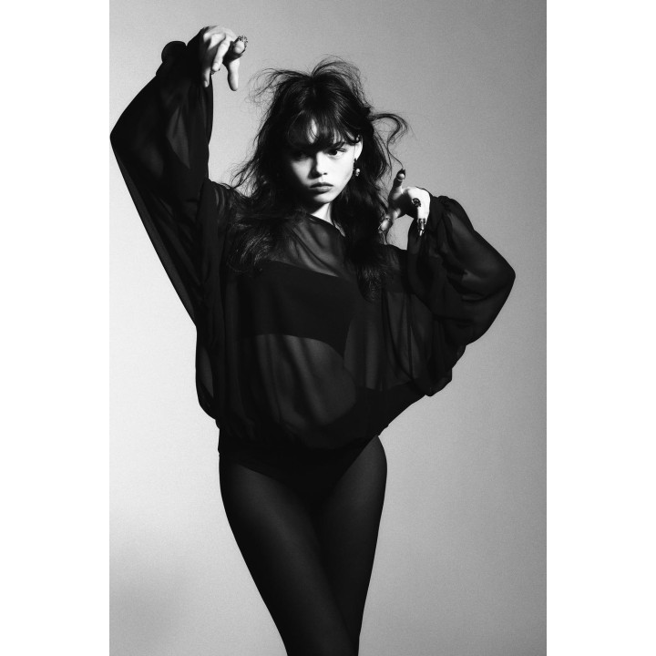 ПОЛУПРОЗРАЧНОЕ БОДИ С ДЛИННЫМИ РУКАВАМИ