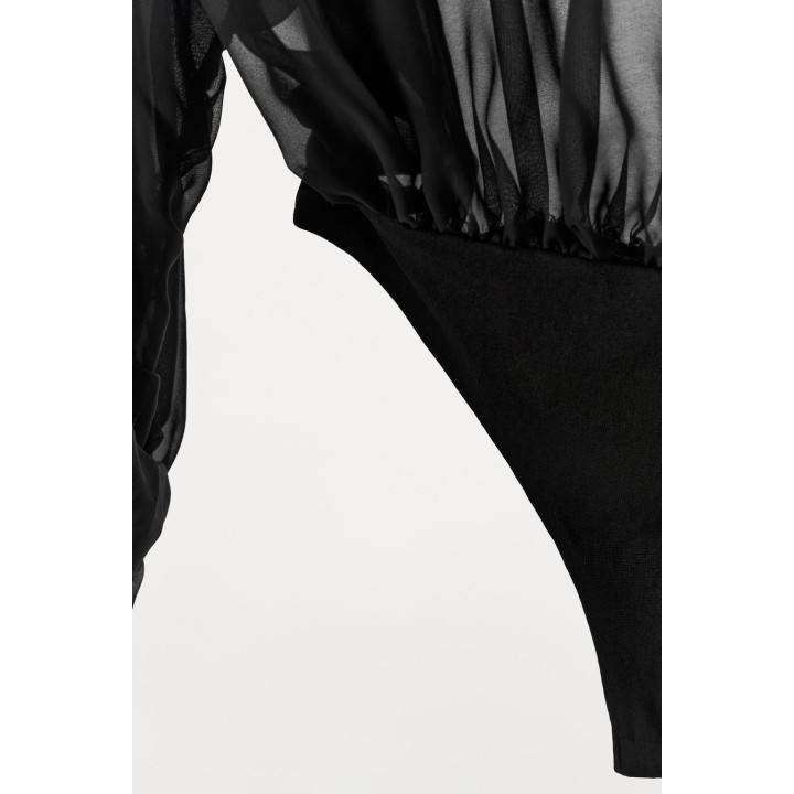 ПОЛУПРОЗРАЧНОЕ БОДИ С ДЛИННЫМИ РУКАВАМИ