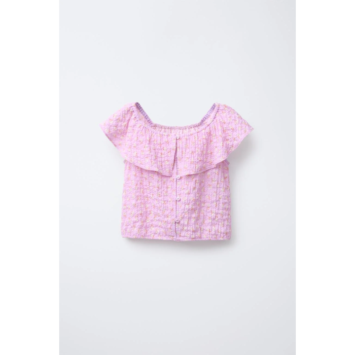 РУБАШКА С ТЕКСТУРОЙ В ЦВЕТОЧЕК