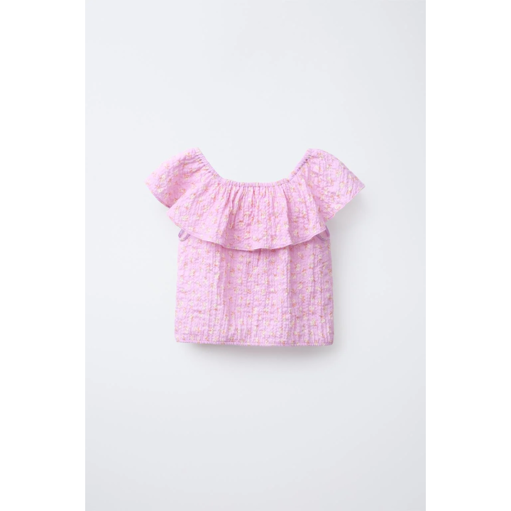 РУБАШКА С ТЕКСТУРОЙ В ЦВЕТОЧЕК