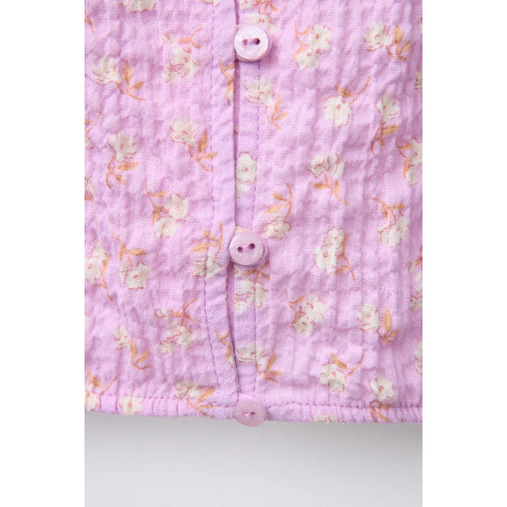 РУБАШКА С ТЕКСТУРОЙ В ЦВЕТОЧЕК