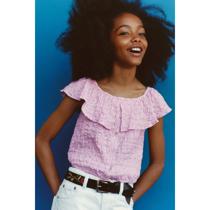 РУБАШКА С ТЕКСТУРОЙ В ЦВЕТОЧЕК