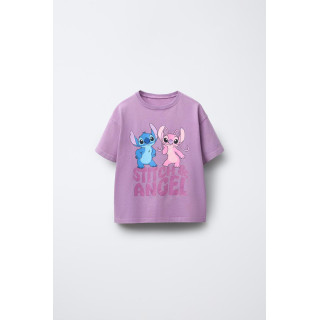 Футболка с блестящей печатью stitch & angel © disney
