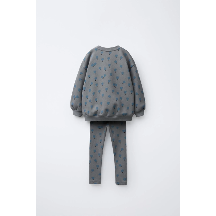 КОМПЛЕКТ: ТОЛСТОВКА И ЛЕГИНСЫ В РУБЧИК С ПРИНТОМ