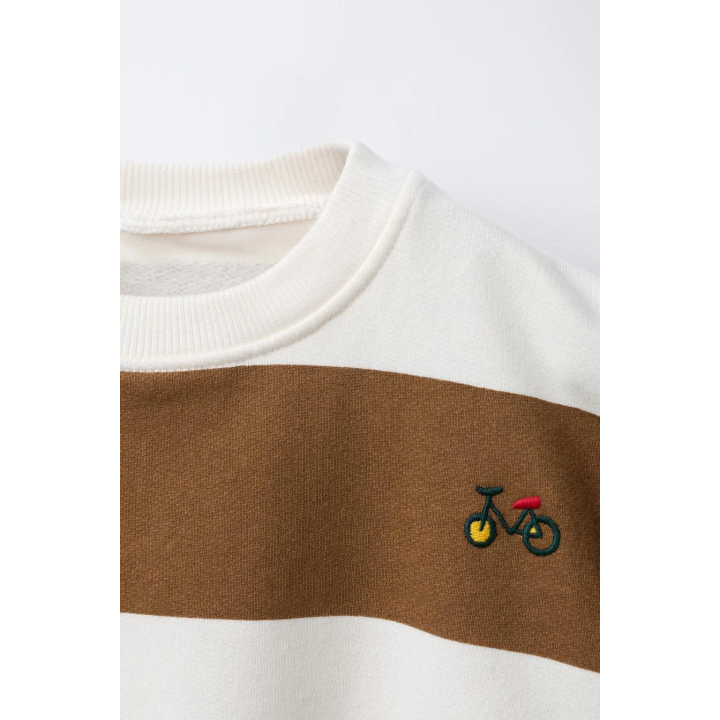 ТОЛСТОВКА В ПОЛОСКУ С ВЫШИВКОЙ