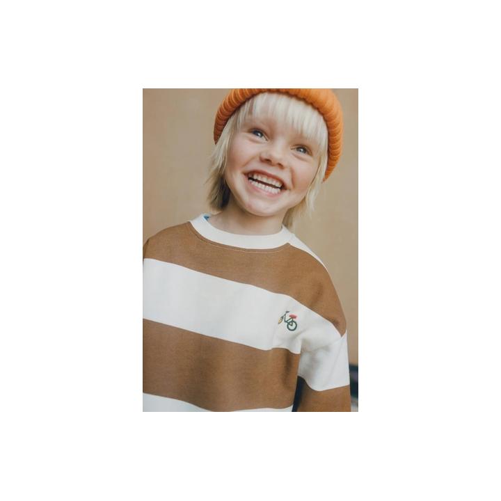 ТОЛСТОВКА В ПОЛОСКУ С ВЫШИВКОЙ