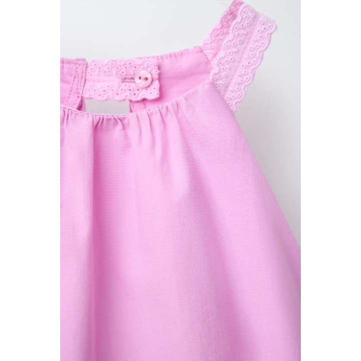 ТОП ИЗ ПОПЛИНА С ДВОЙНЫМИ ВОЛАНАМИ И КРУЖЕВОМ