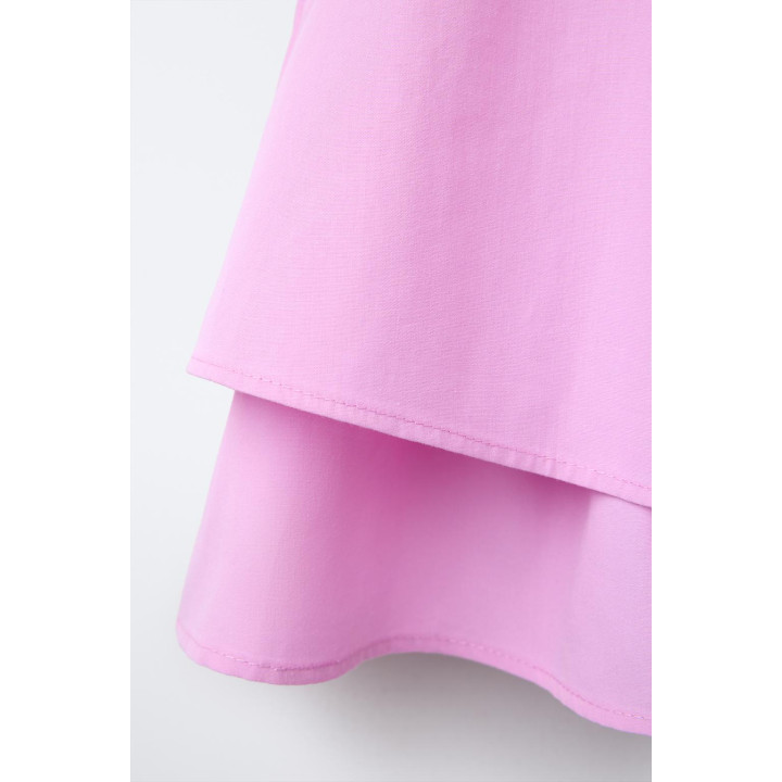 ТОП ИЗ ПОПЛИНА С ДВОЙНЫМИ ВОЛАНАМИ И КРУЖЕВОМ