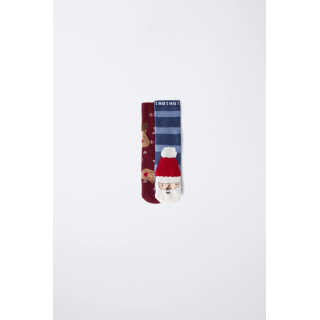 TWO-PACK OF NON-SLIP SANTA AND REINDEER SOCKS