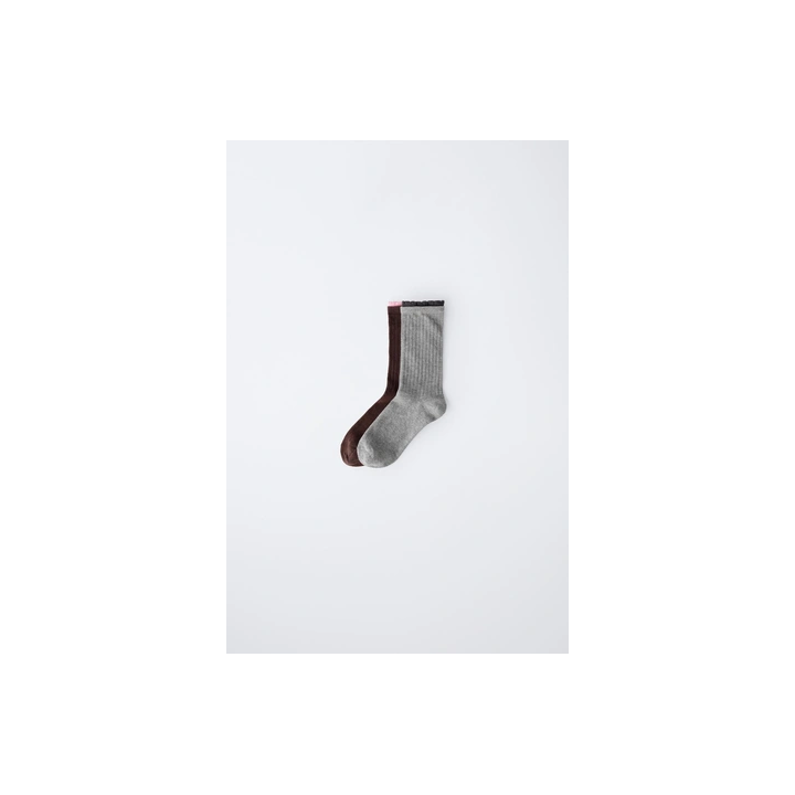 НАБОР ИЗ 2 ПАР ВЫСОКИХ НОСКОВ С ДВОЙНЫМ ЭФФЕКТОМ