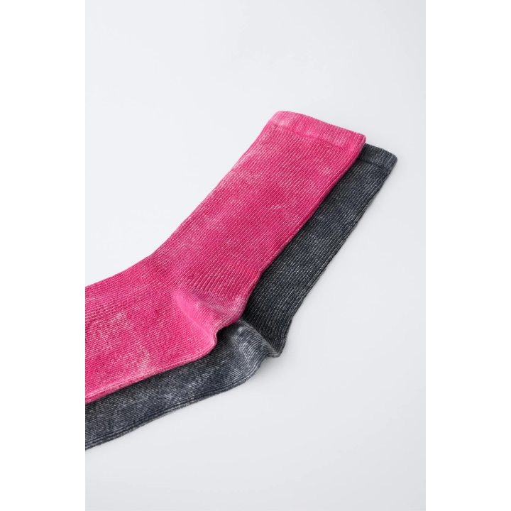 НАБОР ИЗ ДВУХ ПАР ВЫСОКИХ НОСКОВ С ЭФФЕКТОМ ПОТЕРТОСТИ