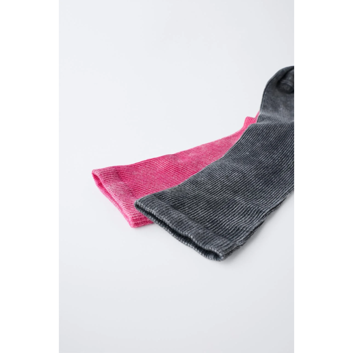 НАБОР ИЗ ДВУХ ПАР ВЫСОКИХ НОСКОВ С ЭФФЕКТОМ ПОТЕРТОСТИ