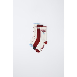 Набор из 3 пар носков с вишневым узором