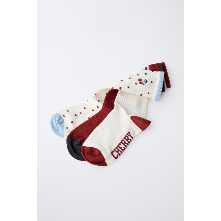 Набор из 3 пар носков с вишневым узором