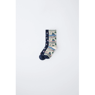 НАБОР ИЗ ДВУХ ПАР НОСКОВ С ПРИНТАМИ «ДЕРЕВЬЯ» И «СНЕГОВИК»