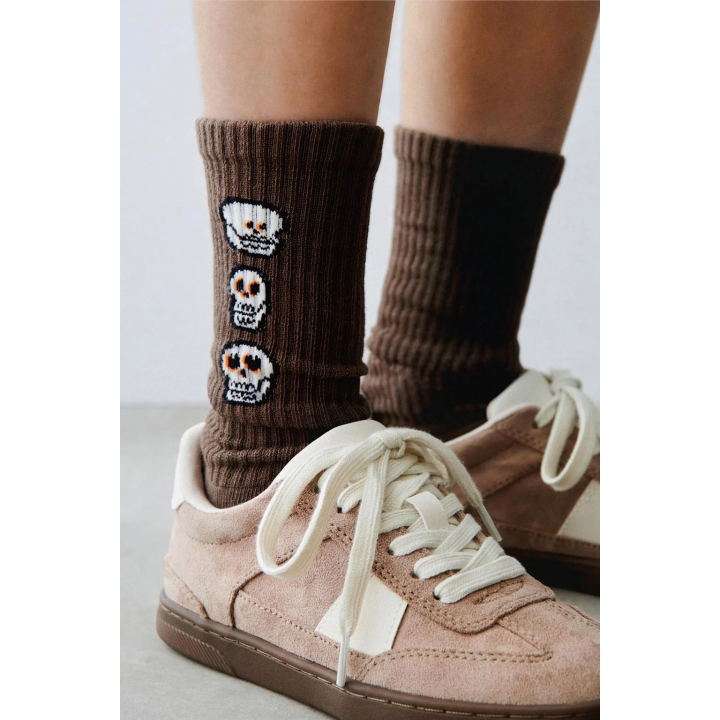 Набор из двух пар носков в полоску с изображением тыквы