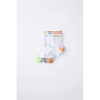 Набор из 3 пар носков в полоску и с текстовым принтом