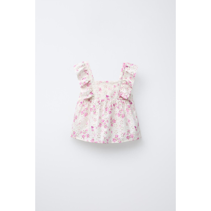 ТОП ШИФФЛИ С ЦВЕТОЧНЫМ ПРИНТОМ