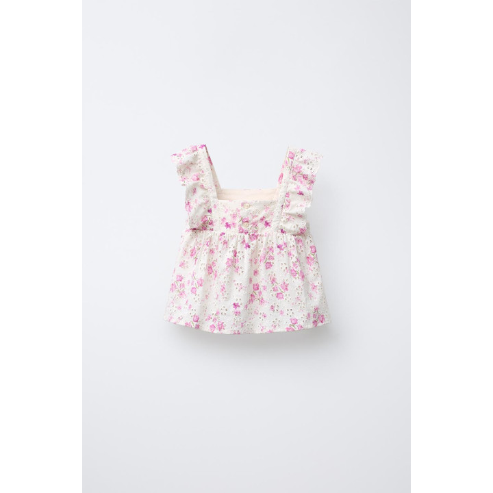 ТОП ШИФФЛИ С ЦВЕТОЧНЫМ ПРИНТОМ