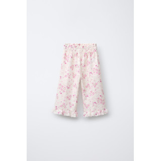 БРЮКИ ШИФФЛИ С ЦВЕТОЧНЫМ ПРИНТОМ