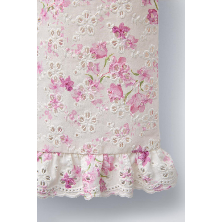 БРЮКИ ШИФФЛИ С ЦВЕТОЧНЫМ ПРИНТОМ