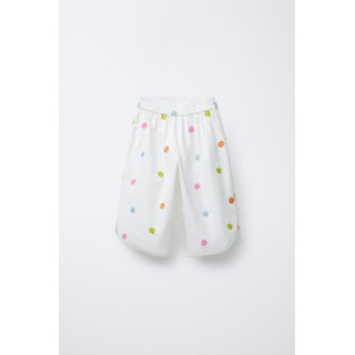 ПОПЛИНОВЫЕ БРЮКИ С ЦВЕТОЧНОЙ ВЫШИВКОЙ