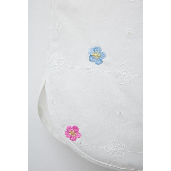 ПОПЛИНОВЫЕ БРЮКИ С ЦВЕТОЧНОЙ ВЫШИВКОЙ