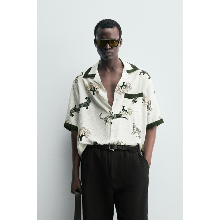 РУБАШКА С АНИМАЛИСТИЧЕСКИМ ПРИНТОМ