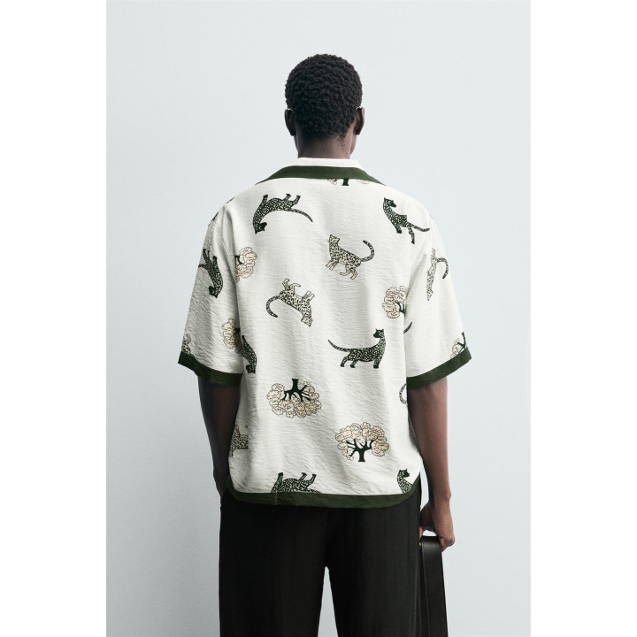 РУБАШКА С АНИМАЛИСТИЧЕСКИМ ПРИНТОМ