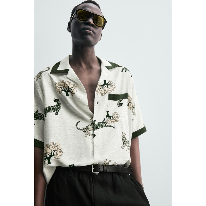 РУБАШКА С АНИМАЛИСТИЧЕСКИМ ПРИНТОМ