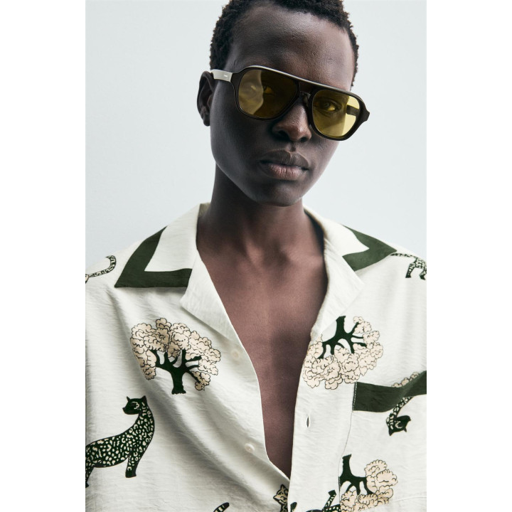 РУБАШКА С АНИМАЛИСТИЧЕСКИМ ПРИНТОМ