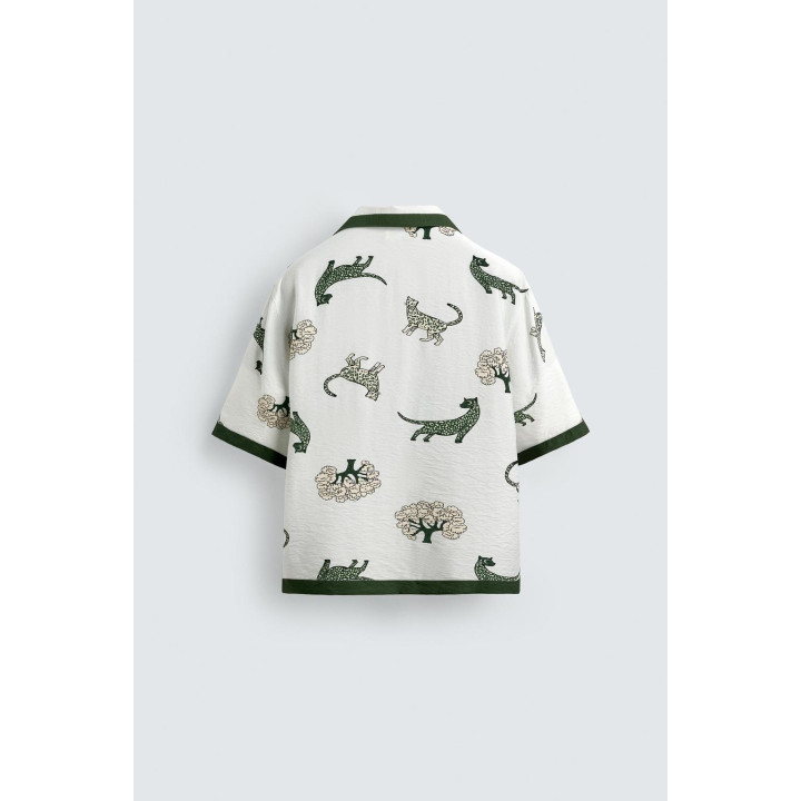 РУБАШКА С АНИМАЛИСТИЧЕСКИМ ПРИНТОМ