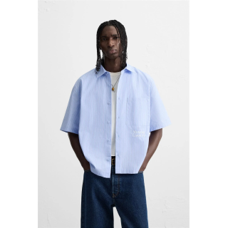 РУБАШКА В ПОЛОСКУ С ТЕКСТОМ