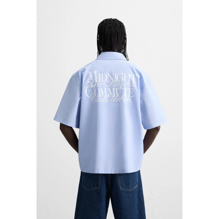 РУБАШКА В ПОЛОСКУ С ТЕКСТОМ