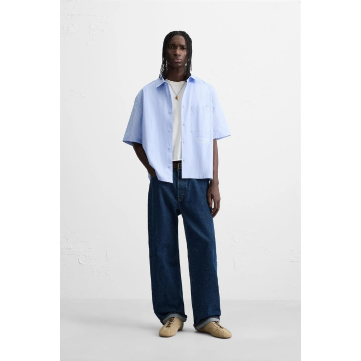 РУБАШКА В ПОЛОСКУ С ТЕКСТОМ